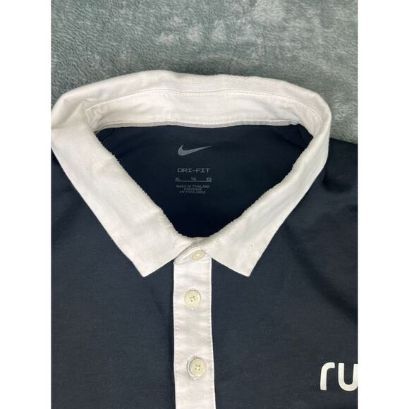 Nike Dri-FIT Run Polo Shirt Black Gray White Collar Men’s XL Excellent - Picture 5 of 11